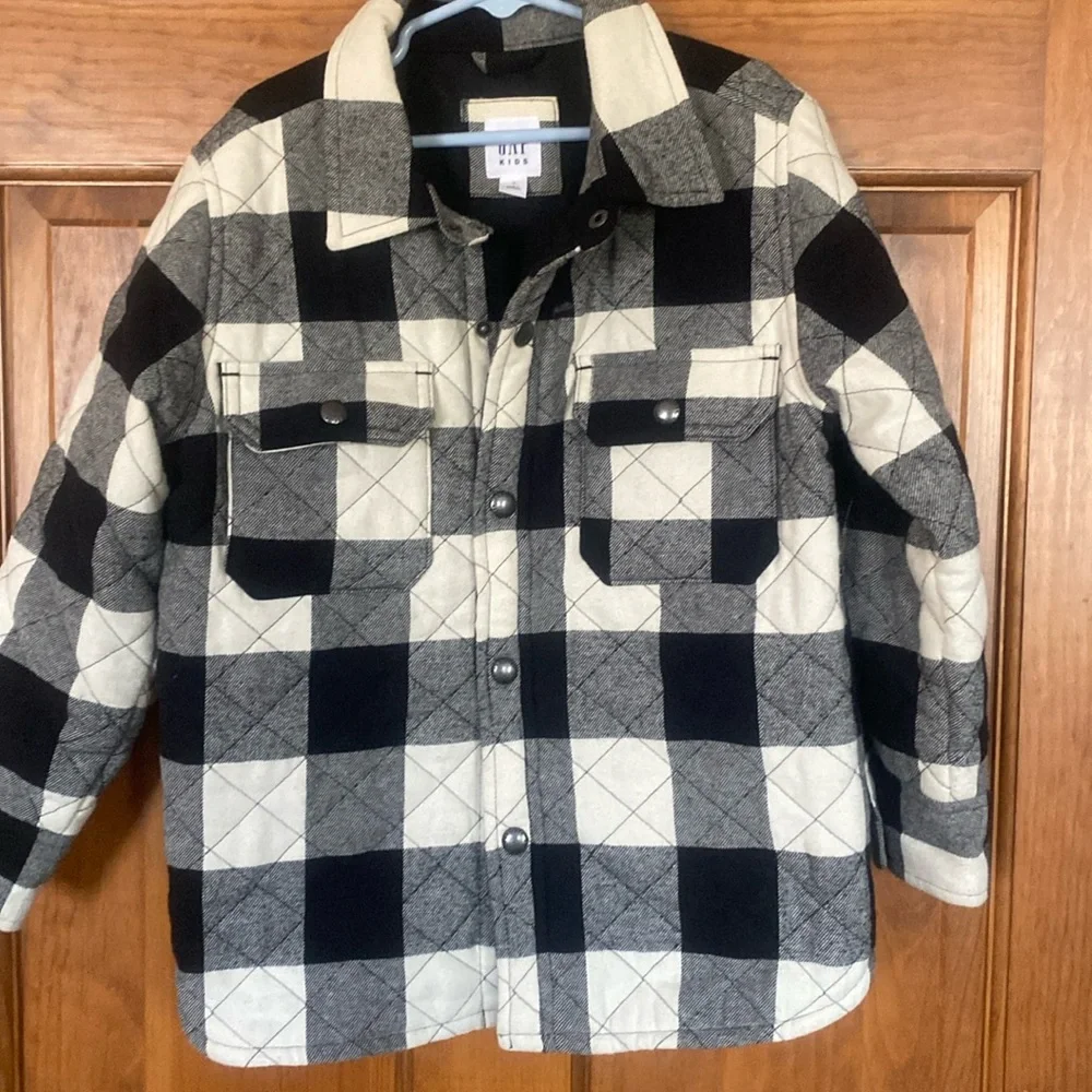 GAP Kids Plaid Jacket black & white. Size S